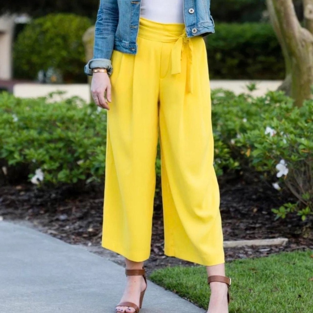 Zara Yellow Culottes Pants